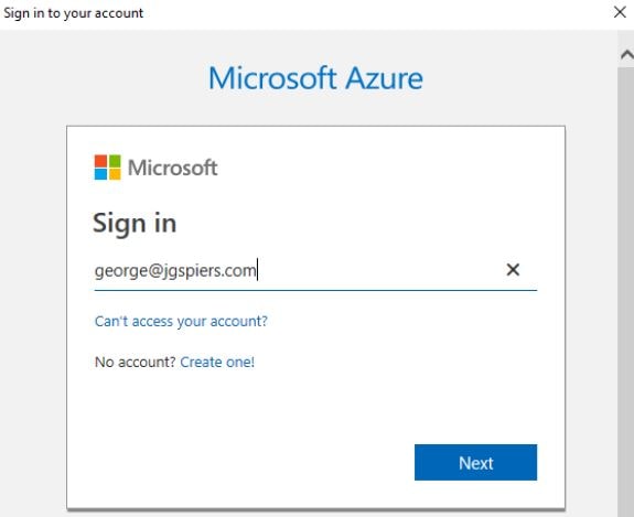 Connect to azure using powershell